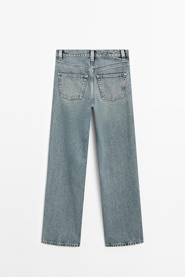 Yüksek bel geniş paça jean - 8