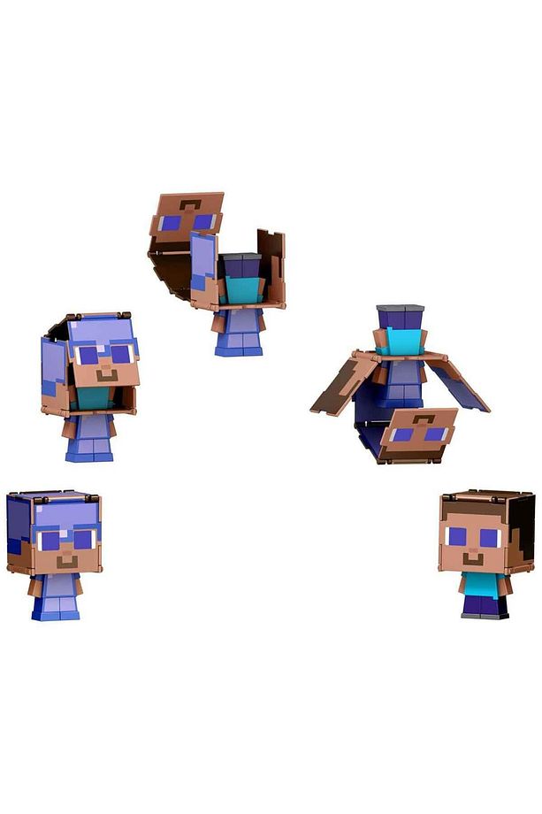 Minecraft Flipping' Figs 2in1 Dönüşen Figür HTL43 - Steve In Enchanted Armor Ve Steve Jcn19 - 3
