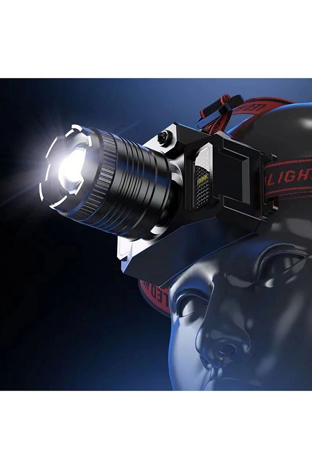 Zoom Sensörlü LED Kafa Feneri | USB-C Şarjlı, Yakınlaştırmalı, Dijital Göstergeli 4 adet - 7