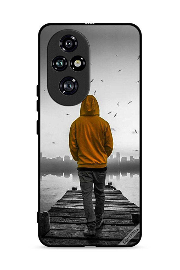 غطاء حماية لهاتف Honor 200 Pro 5G بتصميم فتى حزين يمشي