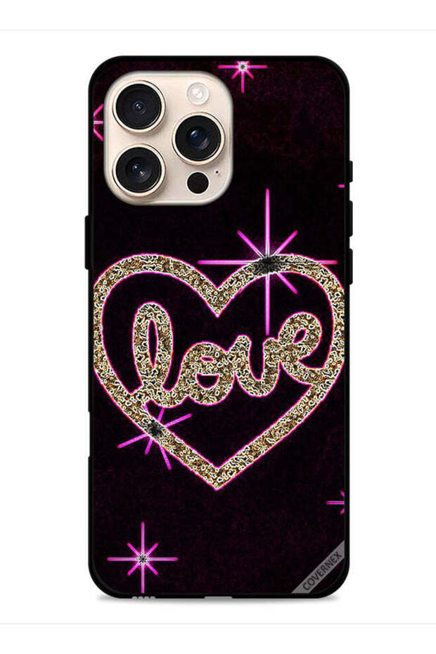 غطاء حماية لجهاز Apple iPhone 16 Pro Max بتصميم قلب الحب