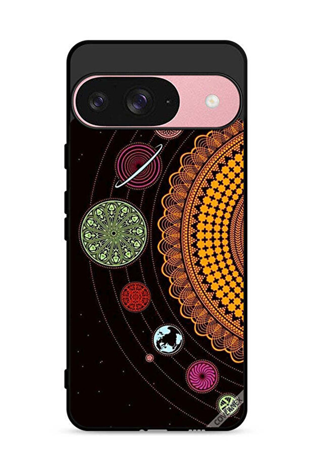Google Pixel 9 Protective Case Cover Mandala Solar System Art