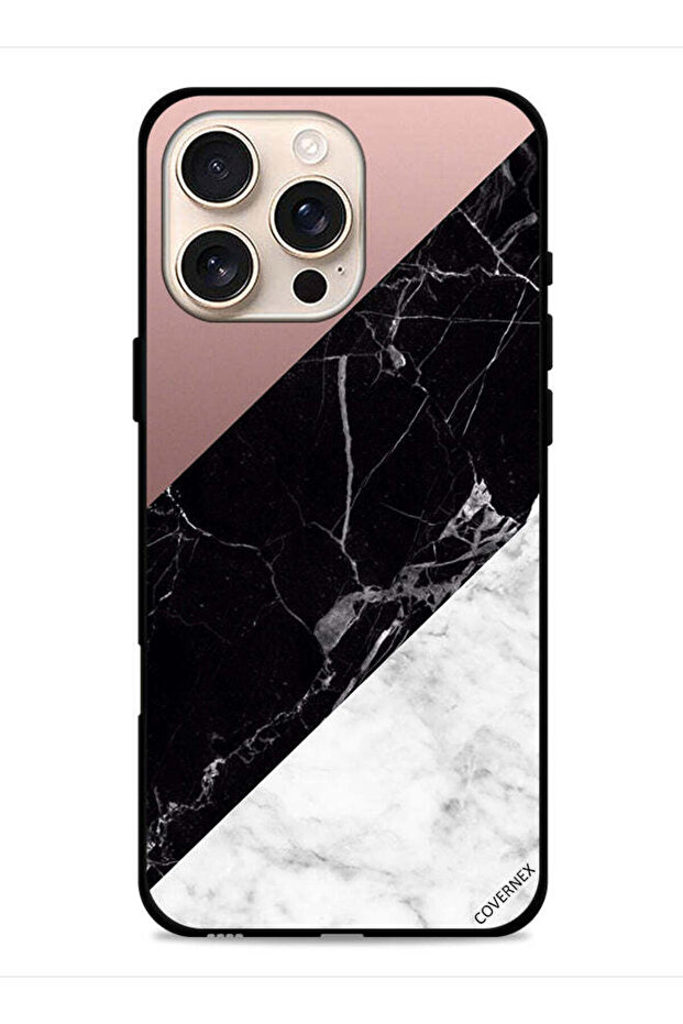 غطاء حماية لجهاز Apple iPhone 16 Pro Max بنمط مزيج من الرخام والبساطة - 1