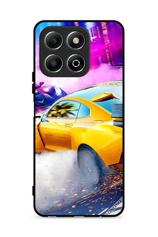 غطاء حماية لهاتف Honor X6b 4G بتصميم سيارة سباق