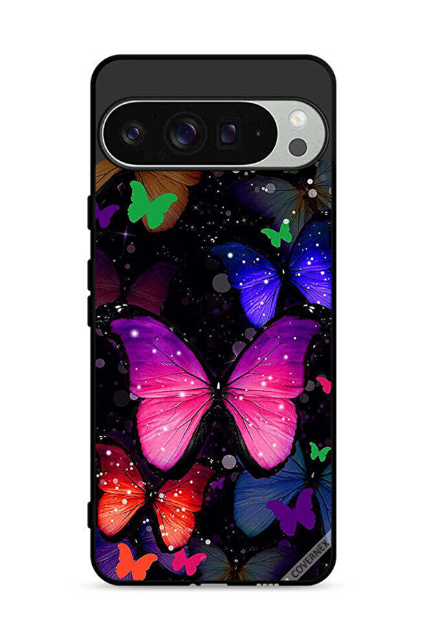 غطاء حماية لهاتف Google Pixel 9 Pro بنقشة الفراشات