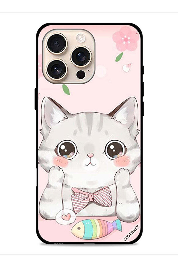 غطاء حماية لجهاز Apple iPhone 16 Pro Max بتصميم سمكة القط