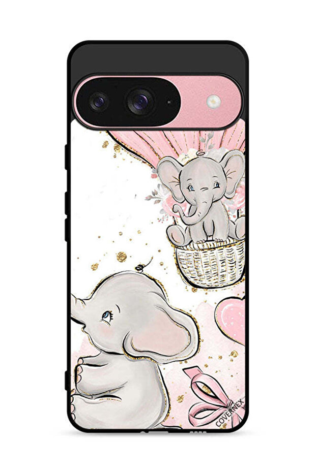 غطاء حماية لهاتف Google Pixel 9 بتصميم فن الفيلة الصغيرة