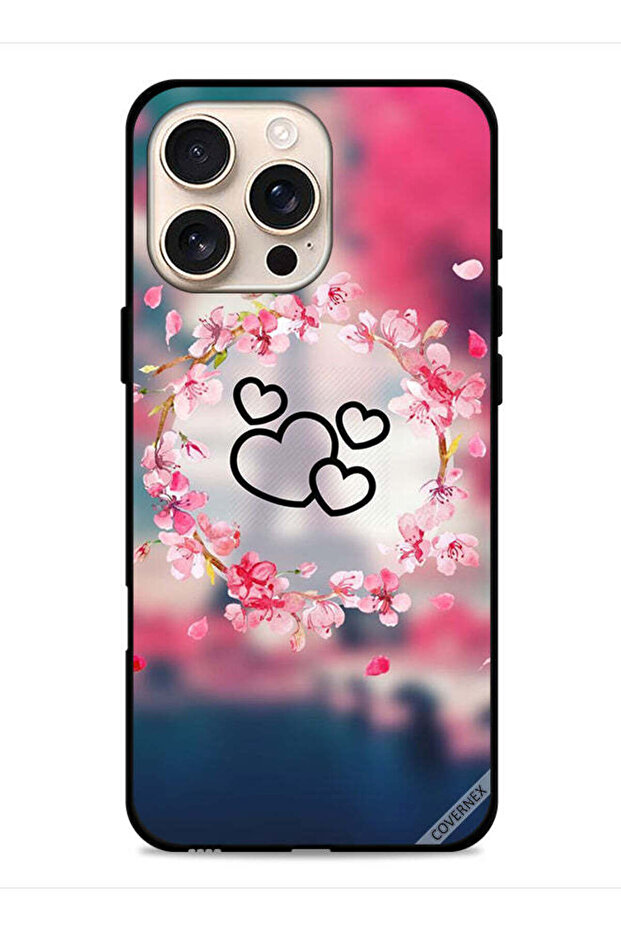 غطاء حماية لجهاز Apple iPhone 16 Pro Max بتصميم قلوب ومشبك فني