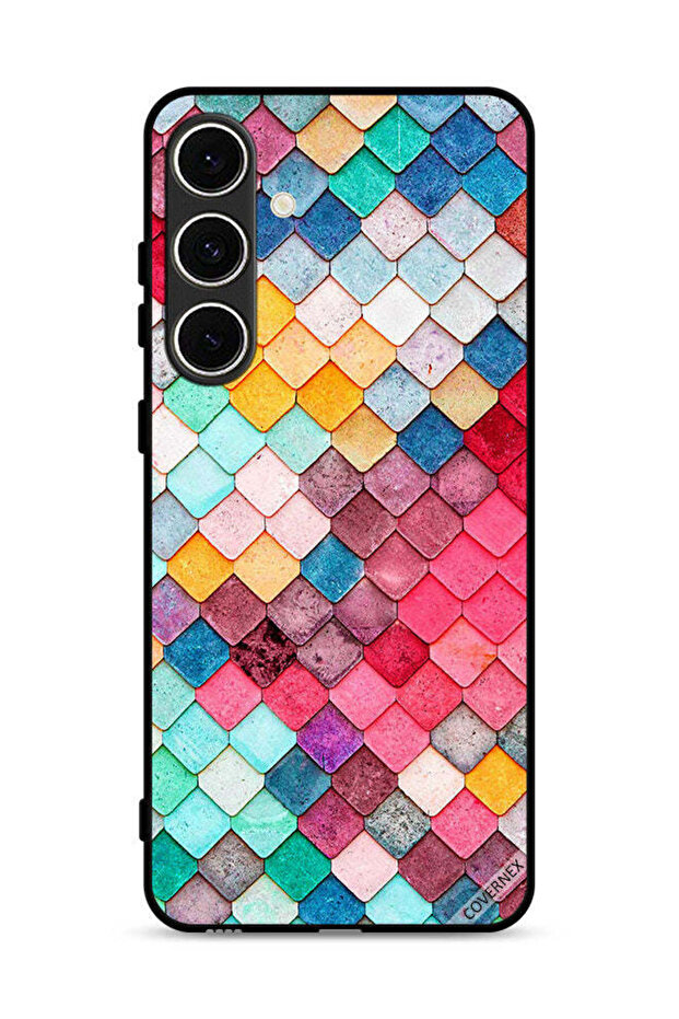 Samsung Galaxy S24 FE 5G Protective Case Cover Diamond Square Shape Pattern