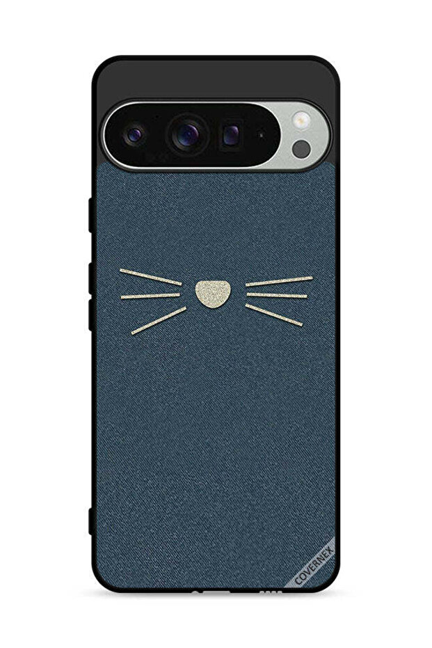 غطاء حماية لجهاز Google Pixel 9 Pro بنقشة جلد قطة فنية