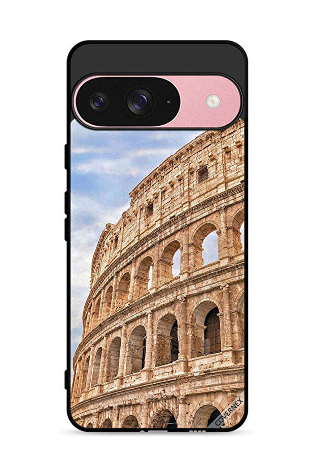 غطاء حماية لجهاز Google Pixel 9 بتصميم مبنى عتيق