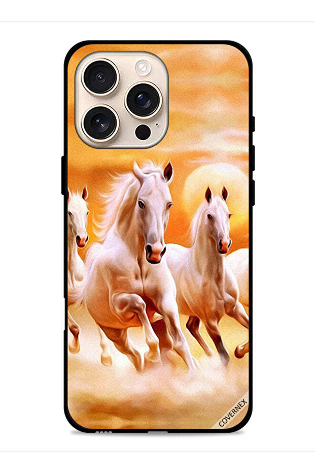 غطاء حماية لجهاز Apple iPhone 16 Pro Max بتصميم خيول تركض