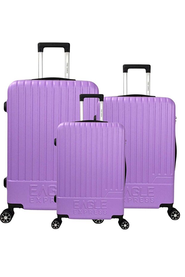 Fusion 3-Piece ABS Hard Luggage Set - Orchid + 1-Year