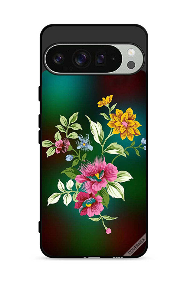 غطاء حماية لجهاز Google Pixel 9 Pro بنقشة زهور عالية الدقة