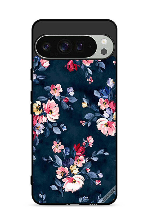 غطاء حماية لجهاز Google Pixel 9 Pro مزين بزهور مرسومة يدويًا