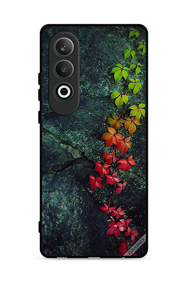 غطاء حماية لهاتف Oppo K12 5G بأوراق جميلة