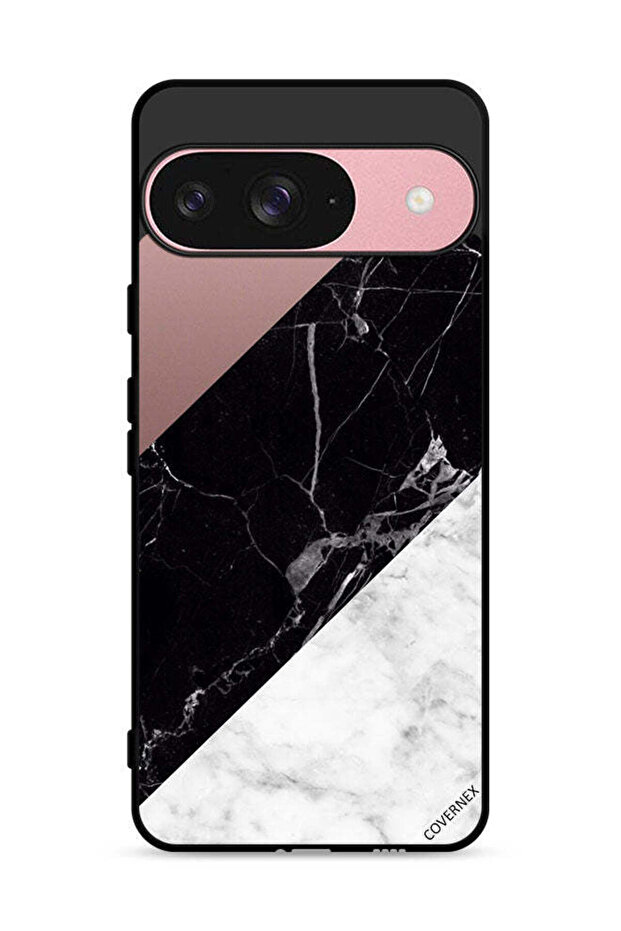 غطاء حماية لجهاز Google Pixel 9 بنمط مزيج من الرخام والبساطة - 1