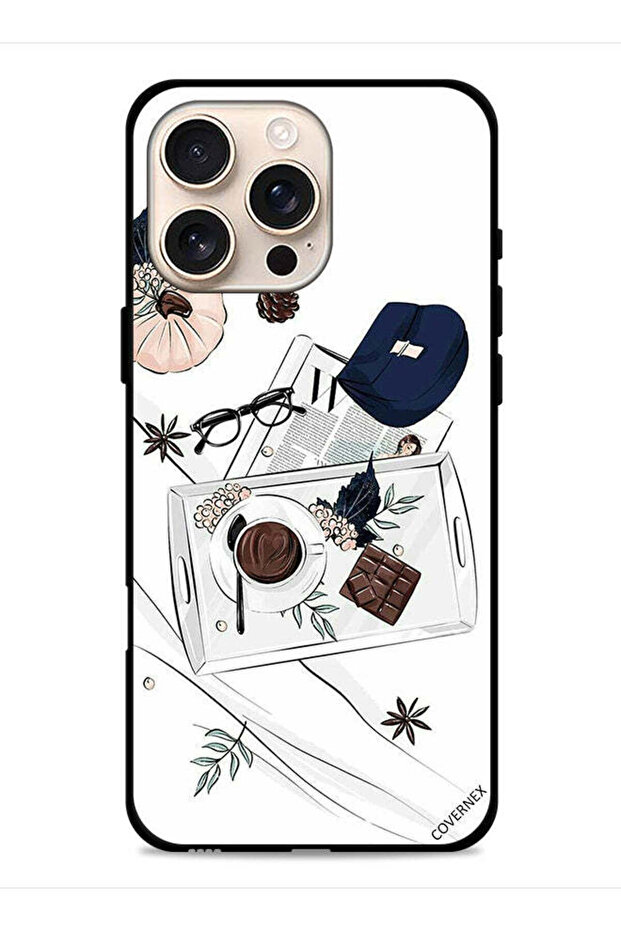 غطاء حماية لجهاز Apple iPhone 16 Pro Max بتصميم فن القهوة والشوكولاتة
