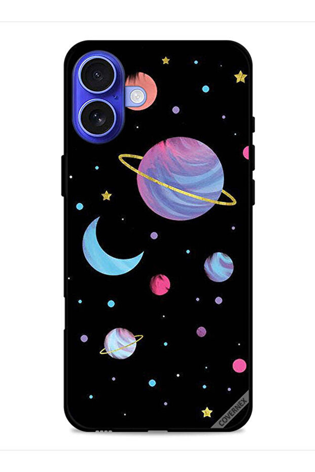 غطاء حماية لجهاز Apple iPhone 16 Plus برسومات الكواكب الفنية
