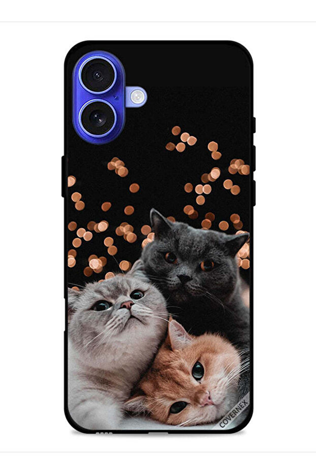 غطاء حماية لجهاز Apple iPhone 16 Plus بتصميم قطط