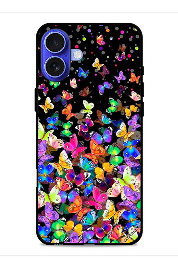 غطاء حماية لجهاز Apple iPhone 16 بنقشة فراشات صغيرة