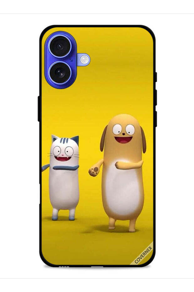 غطاء حماية لجهاز Apple iPhone 16 Plus بتصميم قصة قطة وكلب