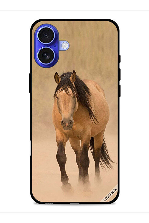 غطاء حماية لجهاز Apple iPhone 16 Plus بتصميم سباق الخيل