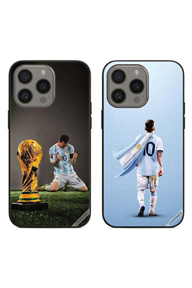 حافظتان لهاتف Apple iPhone 15 Pro Max، أغطية حماية ليو ميسي وكأس الفيفا