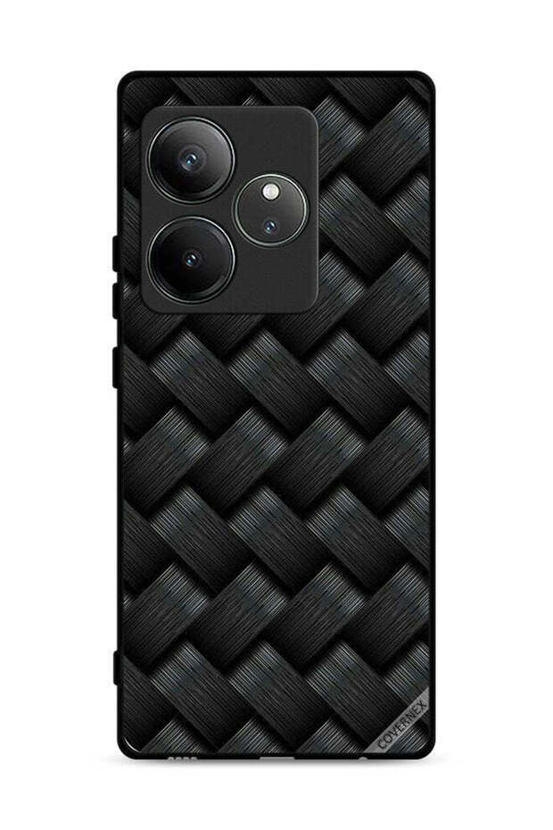 غطاء حماية لهاتف Realme GT 6 5G بنمط خطوط داكنة