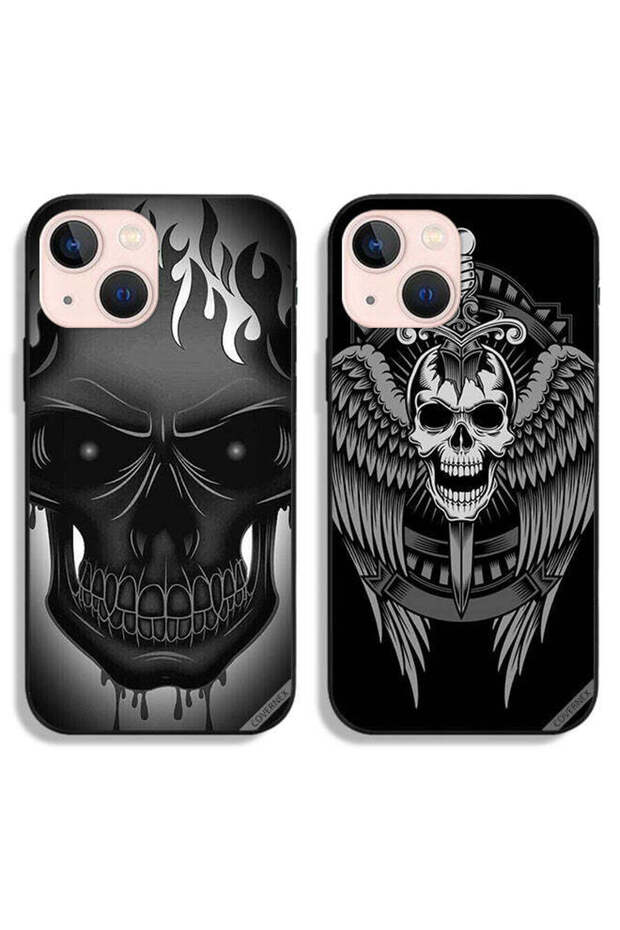 حافظتان واقيتان لهاتف Apple iPhone 13 mini بتصميم جمجمة وأجنحة نسر