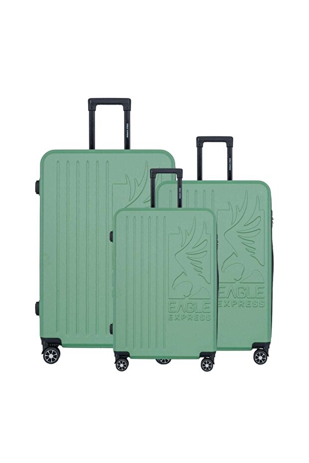 Superior 3-Piece ABS Hard Luggage Set - Tea Green + 1-Year