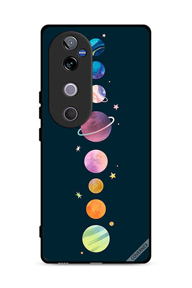 غطاء حماية لجهاز Vivo V40 5G بتصميم الفضاء والنجوم