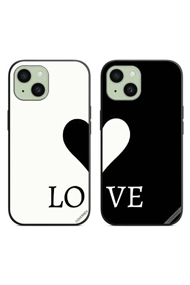 Two Cases For Apple iPhone 15 Plus Protective Covers Love Couple Case Back Covers
