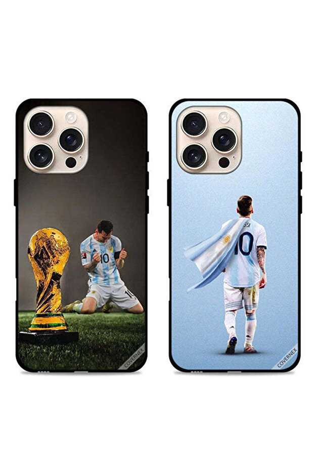 حافظتان لهاتف Apple iPhone 16 Pro، أغطية حماية ليو ميسي وكأس الفيفا