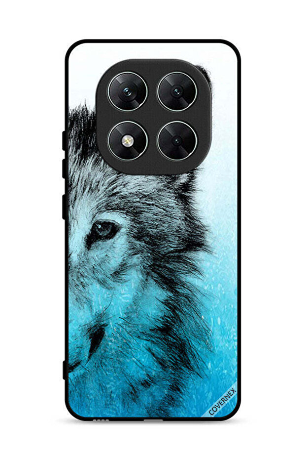 غطاء حماية لهاتف شاومي ريدمي نوت 14 برو 5G بتصميم نصف وجه ذئب