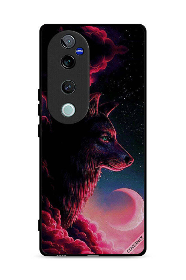 غطاء حماية لهاتف Vivo V40 Pro 5G برسومات الذئب