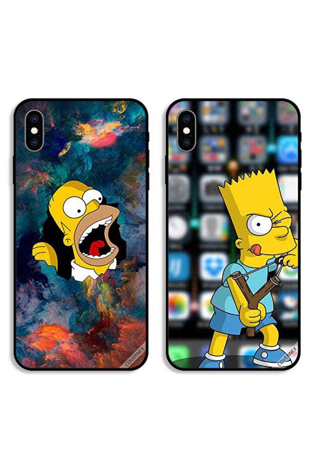 حافظتان لهاتف Apple iPhone X - أغطية حماية سيمبسون وكارتون الغاضب