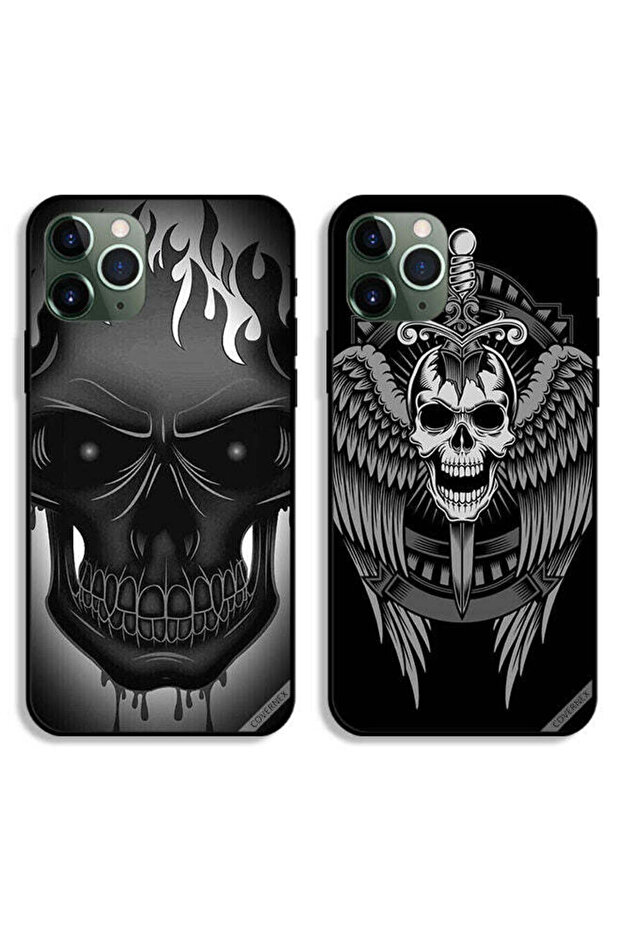 حافظتان واقيتان لهاتف Apple iPhone 11 Pro Max بتصميم جمجمة وأجنحة نسر
