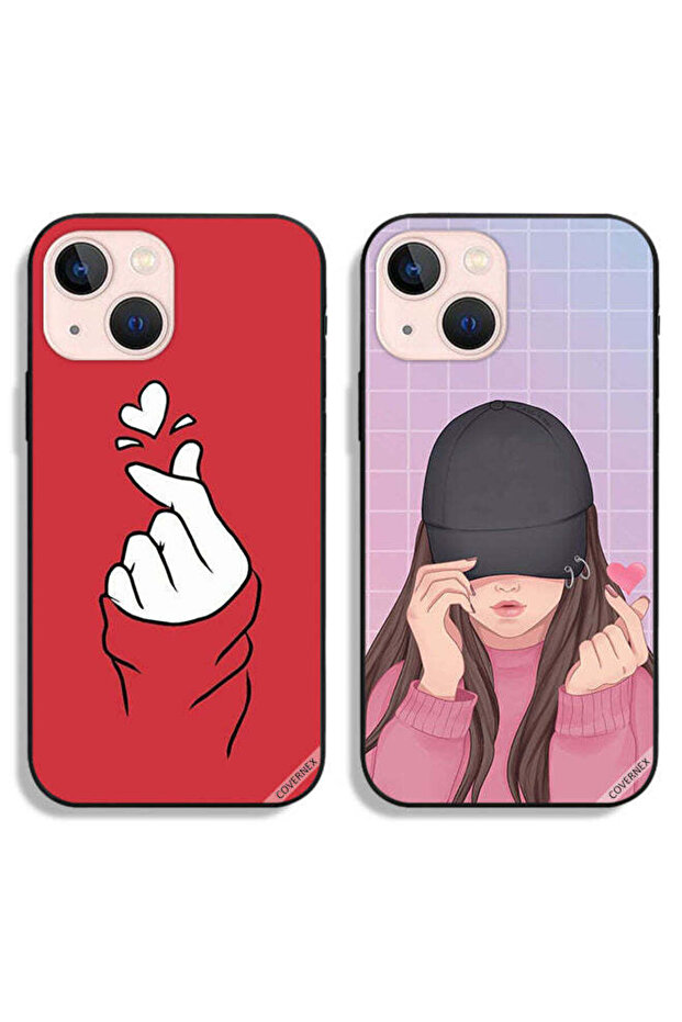 حافظتان واقيتان لهاتف Apple iPhone 13 mini بغطاء Snap Love Cap Girl