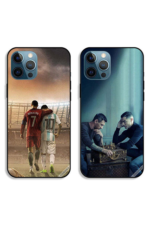 حافظتان لهاتف Apple iPhone 12 Pro Max، غطاءان واقيان CR7 وLeo Messi