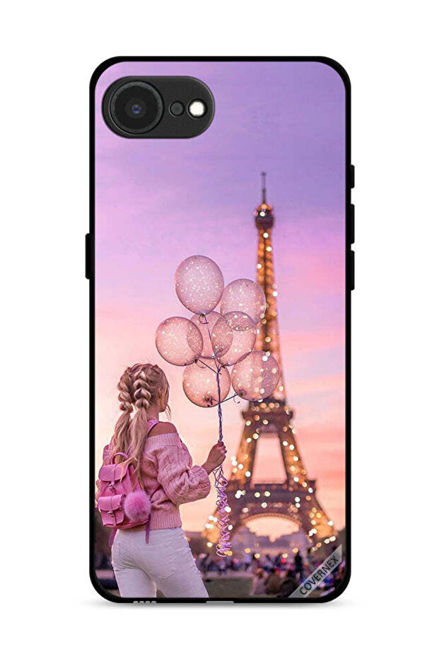غطاء حماية لهاتف Apple iPhone 16e، فتاة تحمل بالونات