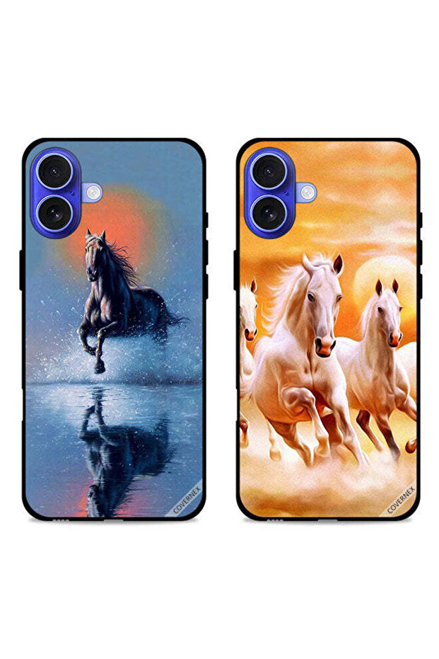 حافظتان واقيتان لهاتف Apple iPhone 16 - خيول تركض