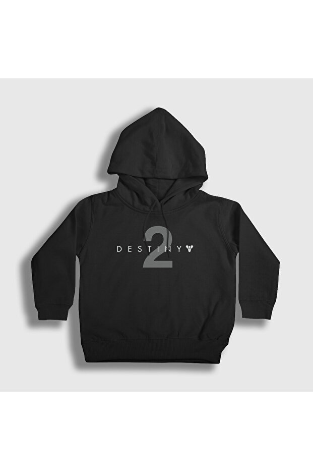 Unisex Kids Black Logo Game Destiny 2 Hooded Sweatshirt 554751Tt