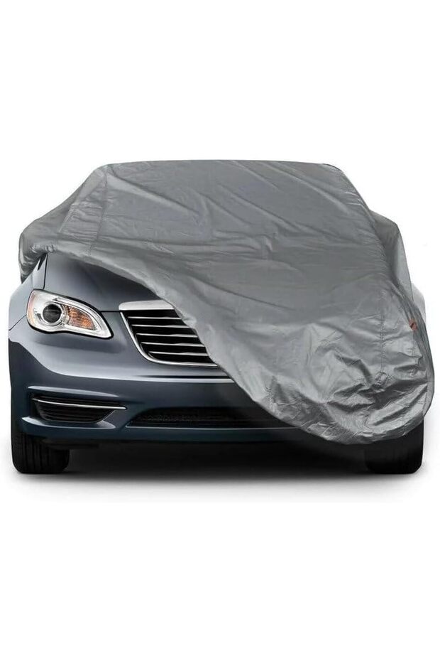 YU WELL Car Cover with Mirror pocket For all Weather Universal Cover (Large 482x175x119(CM), GREY)