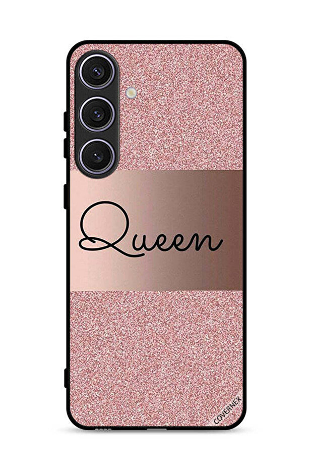 غطاء حماية لهاتف Samsung Galaxy S25 بخلفية لامعة من Queen Glitters
