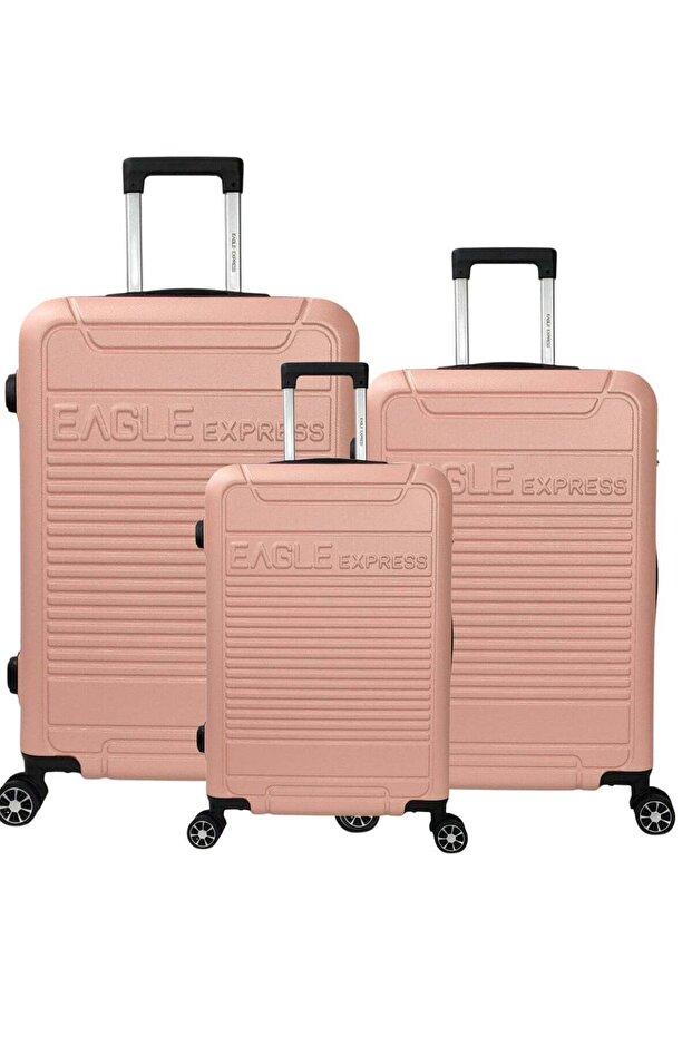 Defender 3-Piece ABS Hard Luggage Set - Baby Pink + 1-Year
