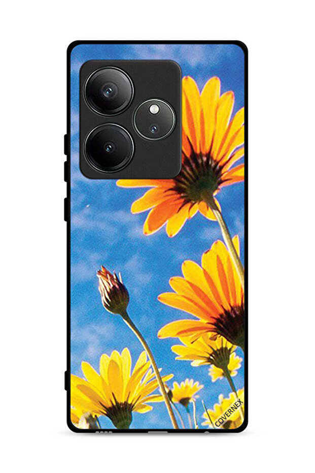 غطاء حماية لهاتف Realme GT 6 5G بنقشة عباد الشمس