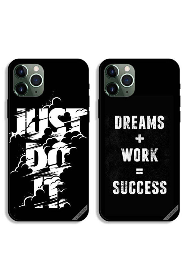 حافظتان لهاتف Apple iPhone 11 Pro Max - أغطية حماية Dreams Plus Work and Just Do It