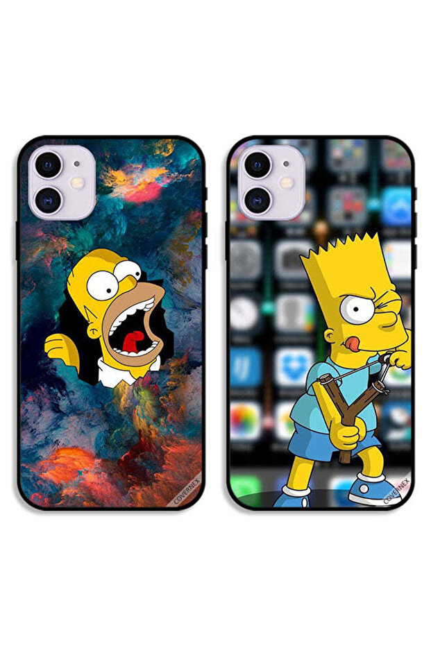 حافظتان لهاتف Apple iPhone 12، أغطية حماية سيمبسون وكارتون الغاضب