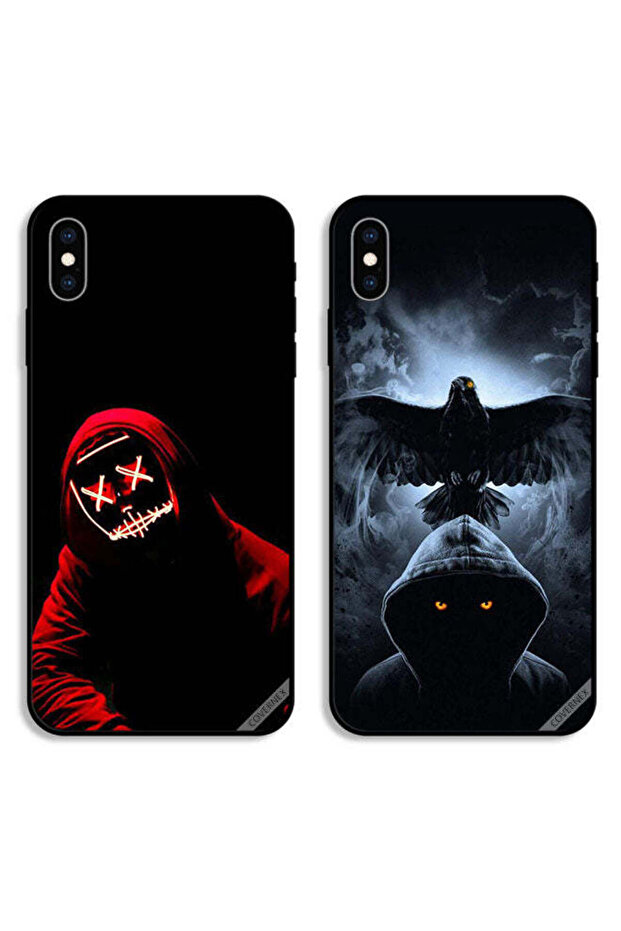 حافظتان واقيتان لهاتف Apple iPhone XS - قناع الهالوين والنسر